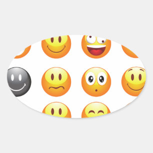 Pegatina Ovalada emojis