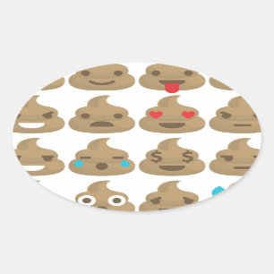 Pegatina Ovalada emojis de poop