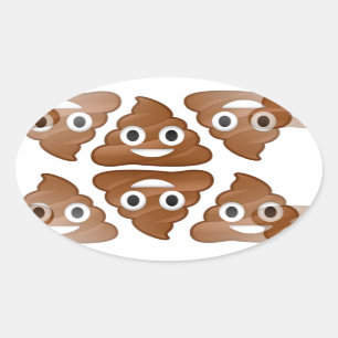 Pegatina Ovalada emojis de poop