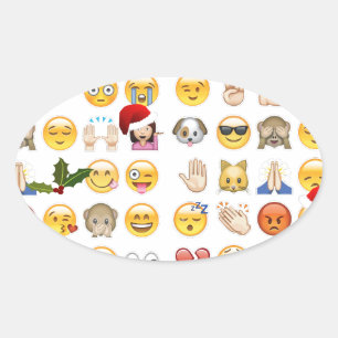 Pegatina Ovalada emojis navidades
