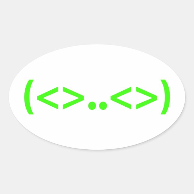 Pegatina Ovalada Emoticon japonés ALIEN (Anverso)
