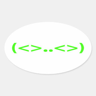 Pegatina Ovalada Emoticon japonés ALIEN