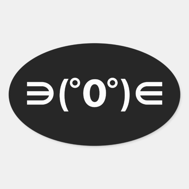 Pegatina Ovalada Emoticon japonés Fugu Kaomoji (Anverso)