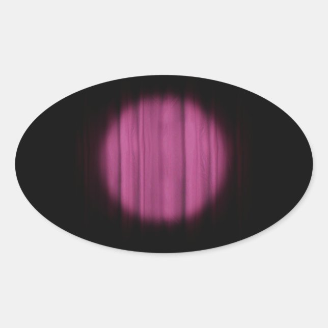 Pegatina Ovalada En el fondo de la cortina central de foco (Anverso)