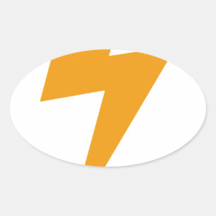 Pegatina Ovalada Energía del Trueno Amarillo Impreso