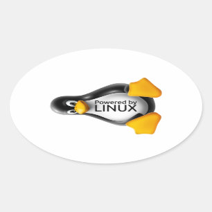Pegatina Ovalada Energizado por Linux