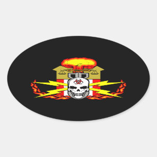Pegatina Ovalada EOD, Decal técnico de bomba