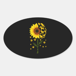 Pegatina Ovalada Eres Mi Perro Sunshine Sunflower