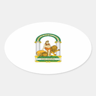 Pegatina Ovalada Escudo de armas de Andalucía (España)