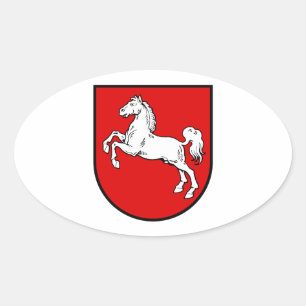Pegatina Ovalada Escudo de armas de Baja Sajonia (Alemania)