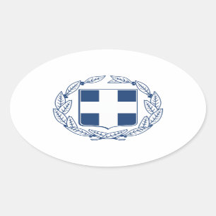 Pegatina Ovalada Escudo de armas de Grecia