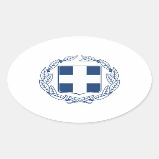 Pegatina Ovalada Escudo de armas de Grecia