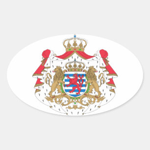 Pegatina Ovalada Escudo de armas de Luxemburgo