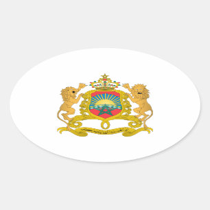 Pegatina Ovalada Escudo de armas de Marruecos