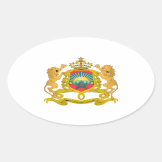 Pegatina Ovalada Escudo de armas de Marruecos