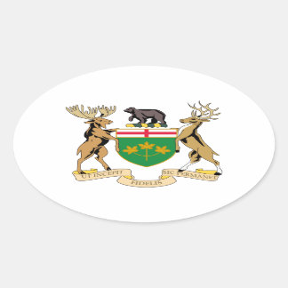 Pegatina Ovalada Escudo de armas de Ontario (Canadá)