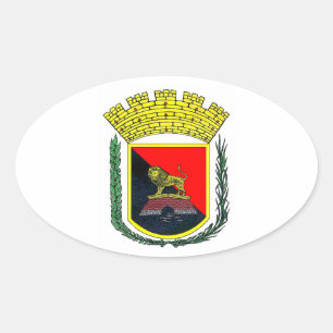 Pegatina Ovalada Escudo de armas de Ponce, Puerto Rico