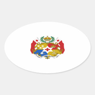 Pegatina Ovalada Escudo de armas de Tonga
