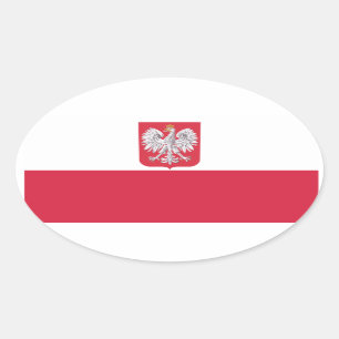 Pegatina Ovalada Escudo polaco de Polonia Eagle