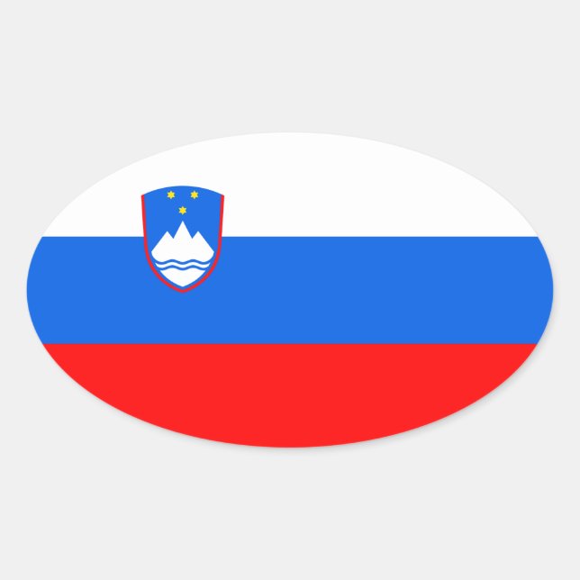 Pegatina Ovalada Eslovenia (Anverso)