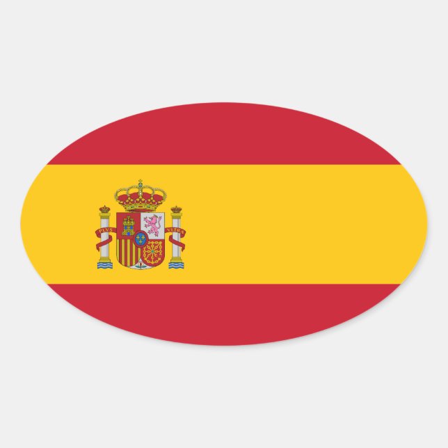 Pegatina Ovalada España - Bandera española (Anverso)