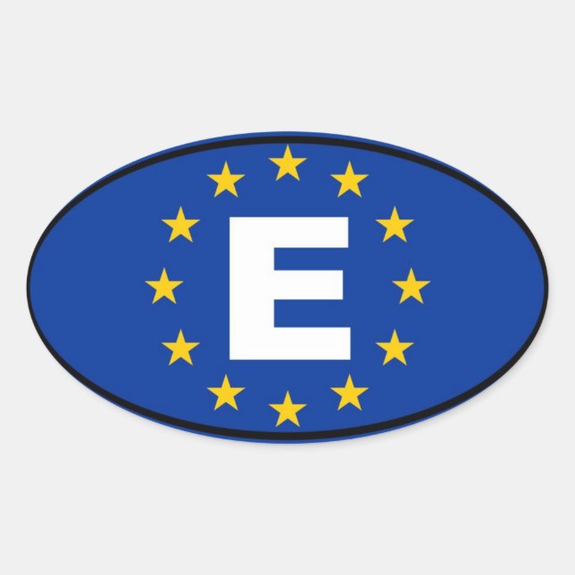 Pegatina Ovalada España - Unión Europea (Anverso)