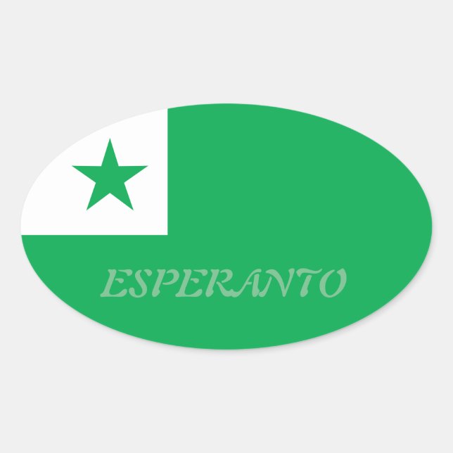 Pegatina Ovalada Esperanto (Anverso)