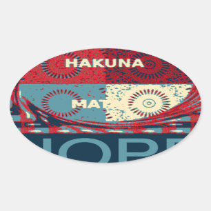 Pegatina Ovalada Esperanza Hakunamatata Encantador vector Inspirado