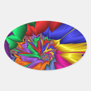 Pegatina Ovalada Espiral de color brillante