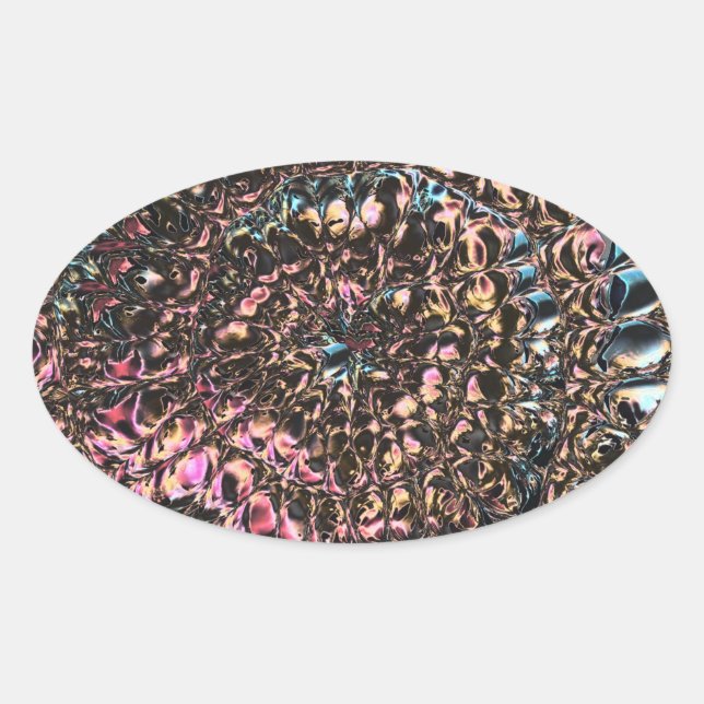 Pegatina Ovalada Espiral Gemstone (Anverso)