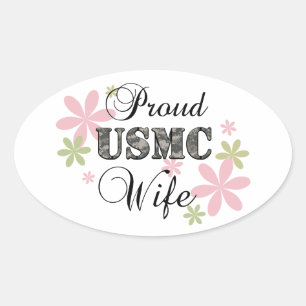 Pegatina Ovalada Esposa USMC [fl camo]