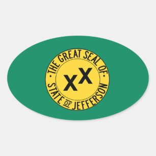 Pegatina Ovalada Estado de Jefferson