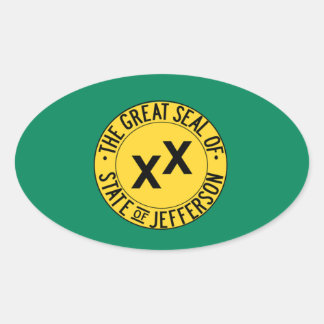 Pegatina Ovalada Estado de Jefferson