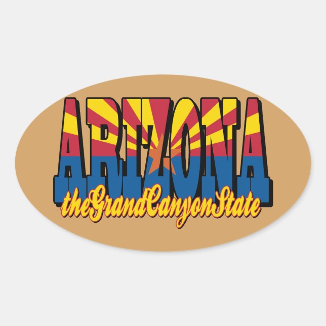 Pegatina Ovalada Estado del Gran Cánion (Anverso)