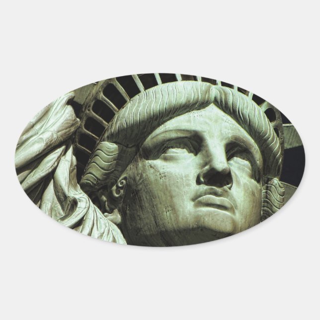 Pegatina Ovalada Estatua de la Libertad (Anverso)