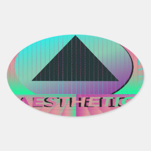 Pegatina Ovalada estética de vaporwave