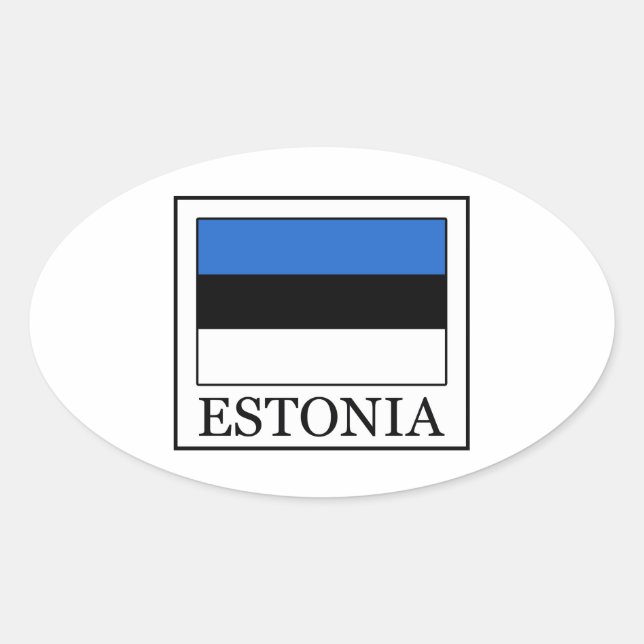 Pegatina Ovalada Estonia (Anverso)