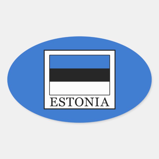 Pegatina Ovalada Estonia (Anverso)
