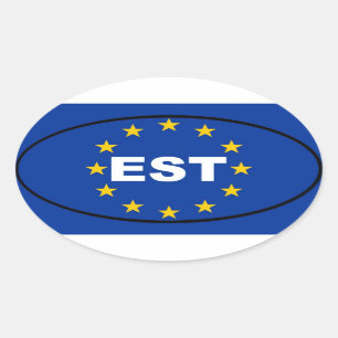 Pegatina Ovalada Estonia - EST - Unión Europea