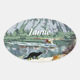 Pegatina Ovalada Estornudo como un zorro