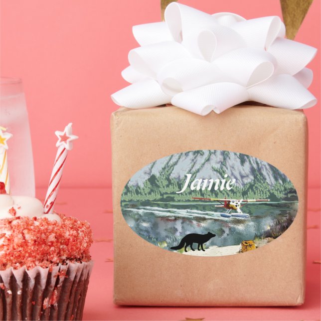 Pegatina Ovalada Estornudo como un zorro (Fiesta)