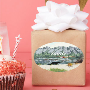 Pegatina Ovalada Estornudo como un zorro