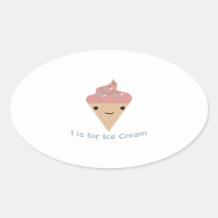 Pegatina Ovalada Estoy a favor del helado