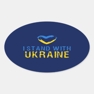 Pegatina Ovalada Estoy de pie con Ucrania