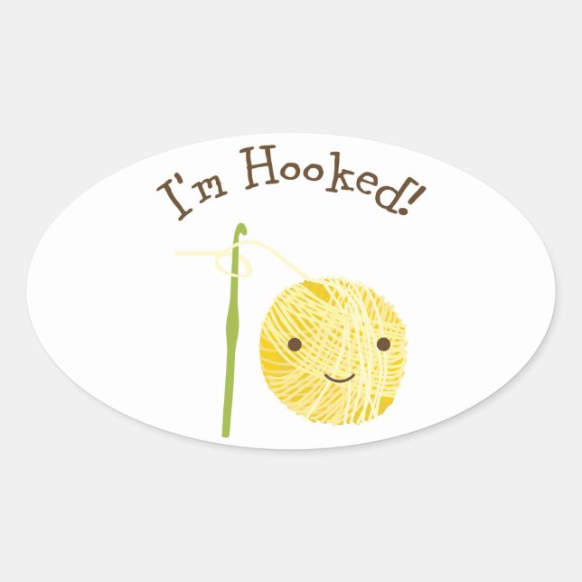 Pegatina Ovalada ¡Estoy enganchado! (Anverso)