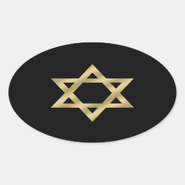 Pegatina Ovalada Estrella dorada de David Black