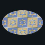 Pegatina Ovalada Estrella Judaica De David Metalizado Gold Blue<br><div class="desc">Está viendo la colección de diseño de Lee Hiller. Coleccionista,  ropa,  regalos y objetos de colección Lee Hiller Photography o colección de arte digital. Puedes ver su fotografía de la naturaleza en http://HikeOurPlanet.com/ y seguir su blog de senderismo dentro del Parque Nacional de Hot Springs.</div>