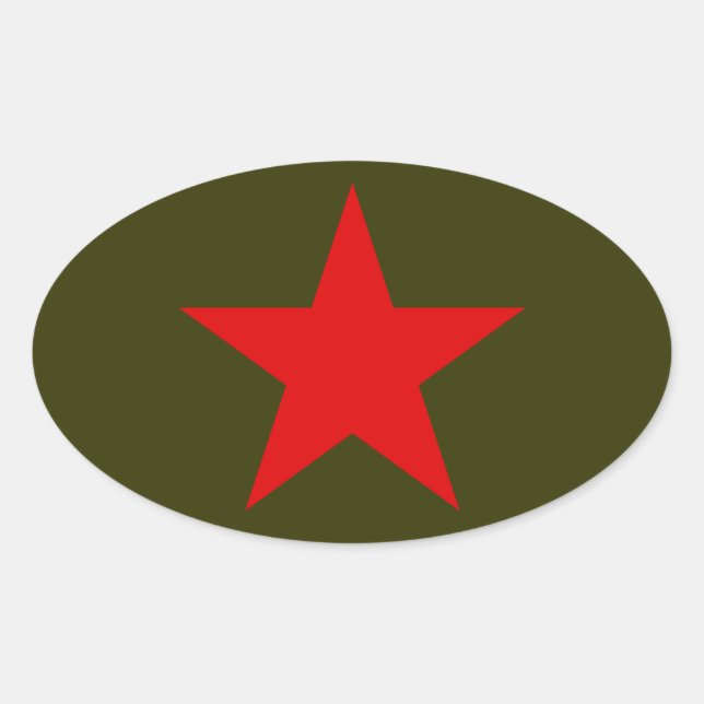 Pegatina Ovalada Estrella roja de Yugoslavia (Anverso)