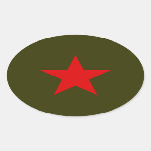 Pegatina Ovalada Estrella roja de Yugoslavia