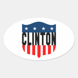 Pegatina Ovalada estrellas de hillary clinton y rayas